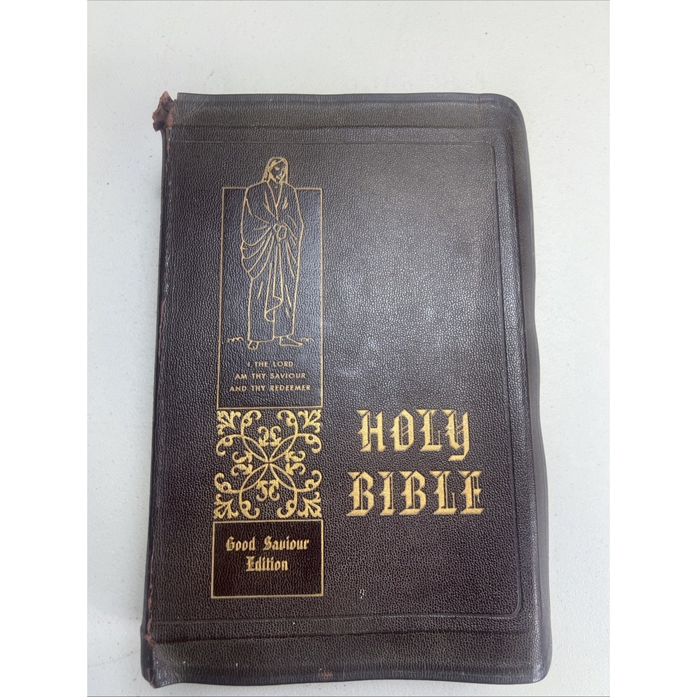 Vintage 1950 Holy Bible Good Saviour Edition Authorized King James Version